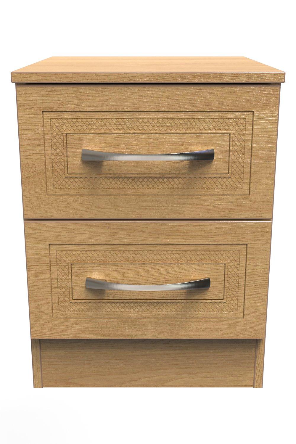 Oxford 2 Drawer Bedside Cabinet (Ready Assembled)